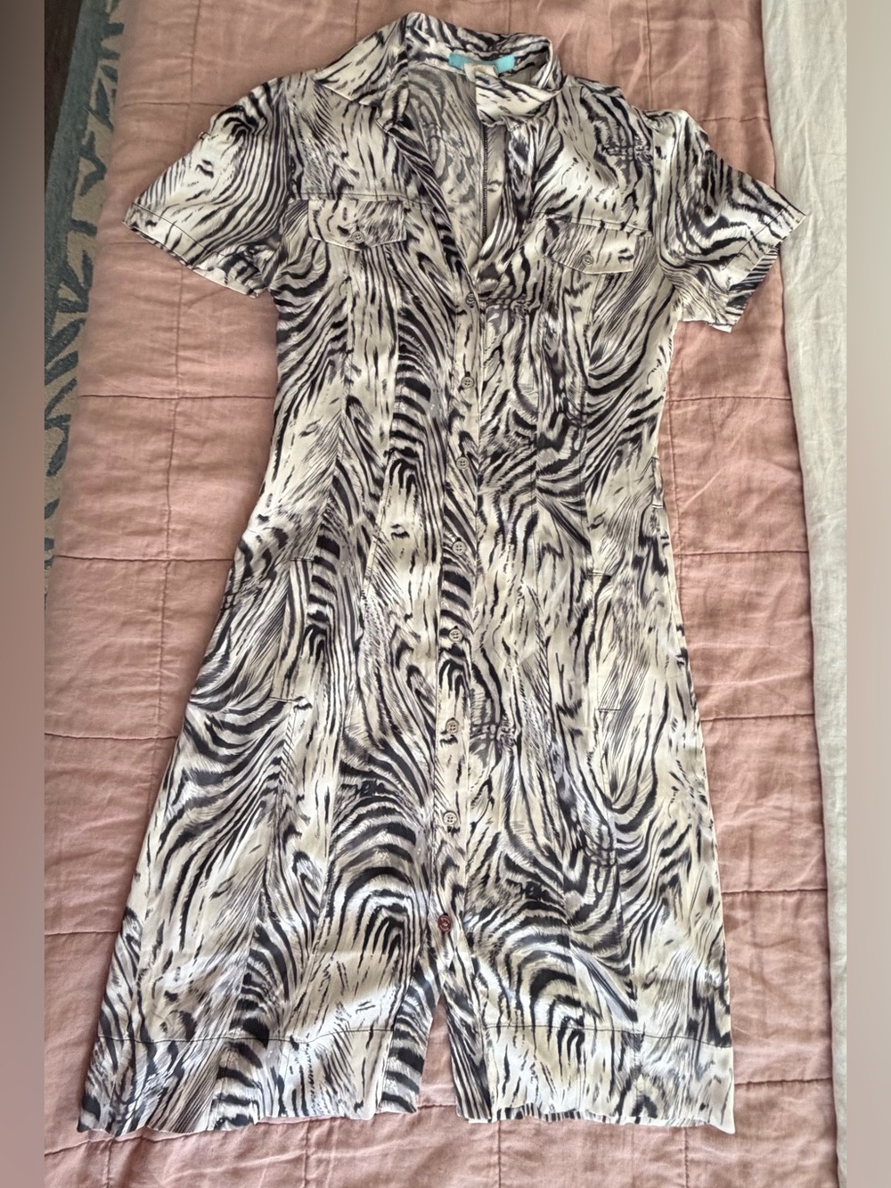Marciano Silk Stretch Zebra Mini Dress